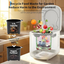 4L Electric Composter for Kitchen Smart Kitchen Waste Compost Bin Odorless/Auto-Cleaning/Intelligent LED Display, Food Composter for Home, Food Waste Compost Machine (white02)