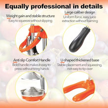 Manual Citrus Juicer - Handheld Orange Juice Squeezer, Durable Cast-Iron Lemon Squeezer - Heavy-Duty, Easy-to-Clean - Sturdy Manual Citrus Press & Orange Squeezer (orange02)