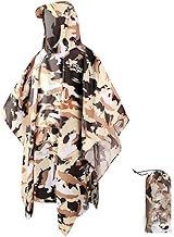 Hooded Rain Poncho Waterproof Raincoat Jacket for Men Women Adults Waterproof Lightweight Raincoat for Hiking Camping Emergency