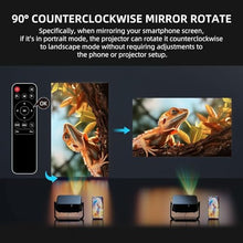 Mini Projector with WiFi and Bluetooth【Electric Focus/Auto Keystone】 Portable Bluetooth Projector, 1080P Support Movie - Auto Focus Rotatable Movie Phone Projector with 360° Adjustable Stand (Black)