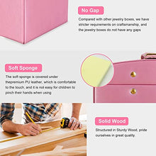 Jewelry Box for Women Girls Wife Ideal Gift, 2-5 Layer Jewelry Organizer Display Earrings Bracelets Rings Necklaces, PU Leather & Soft Velvet Lined (3-LAYER Pink02)