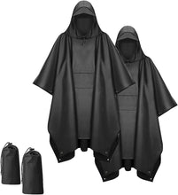 Hooded Rain Poncho Waterproof Raincoat Jacket for Men Women Adults Waterproof Lightweight Raincoat for Hiking Camping Emergency