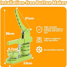 Button Maker Machine 58mm -Installation-Free DIY Photos Pin Badge Button Maker Press Machine Badge Punch Press with Free Badge Parts&Pictures&Circle Cutter (green-58mm)