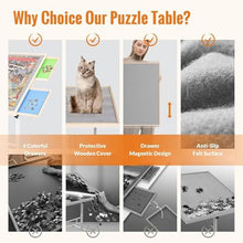 360° Tilting 1500 Piece Puzzle Board with Drawers Adjustable Angle & Height Adjustable Jigsaw Puzzle Board on Wheels with Legs Tilting Jigsaw Puzzle Table for Puzzle Lovers for Birthday ﻿ (Black)