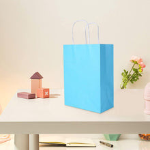50 Pack Small Light Blue Paper Gift Bags with Handles for Birthdays Bulk Light Blue Gift Bags Small Light Blue Kraft Bags Light Blue Gift Bags with Handles, 15x8x21cm, 5.9