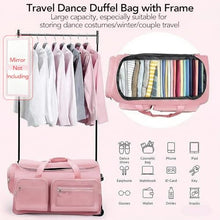 Dance Bag with Garment Rack Dance Competition Bag Rolling Dance Bag- Quick Privacy Changing Station, Easy Assembly, Ultra-Light Collection, Wear-Resistant for Dancers Livestreamer Athletes ﻿ (Pink)
