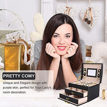 Jewelry Box for Women Girls Wife Ideal Gift, 2-5 Layer Jewelry Organizer Display Earrings Bracelets Rings Necklaces, PU Leather & Soft Velvet Lined (3-LAYER Black02)