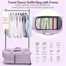Dance Bag with Garment Rack Dance Competition Travel Duffle Bag - Quick Privacy Changing Station, Easy Assembly, Ultra-Light Collection, Wear-Resistant for Dancers Livestreamer Athletes ﻿ (Purple)