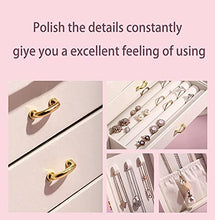 Jewelry Box for Women Girls Wife Ideal Gift, 2-5 Layer Jewelry Organizer Display Earrings Bracelets Rings Necklaces, PU Leather & Soft Velvet Lined (5-LAYER White01)