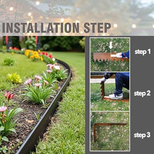 10M Corten Steel Pre-Rusted Garden Lawn Edging Border - 10-Pack Metal Landscape Edging Strips - Heavy Duty Hammer-in Corten Steel Rust Border with 11 Clips - 10M Total Length (Brown, 11.43cm/4.5'')