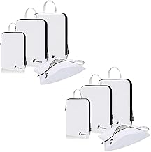 Compression Packing Cubes for Suitcase (white black 8pcs)