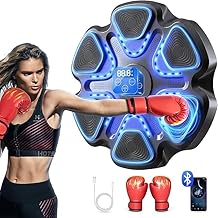 Music Boxing Machine Interactive Punching Trainer with Boxing Gloves Large Size Wall Mounted Electronic Boxing Target for Adults, 9 Modes & 9 Speeds