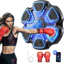 Music Boxing Machine Interactive Punching Trainer with Boxing Gloves Large Size Wall Mounted Electronic Boxing Target for Adults, 9 Modes & 9 Speeds