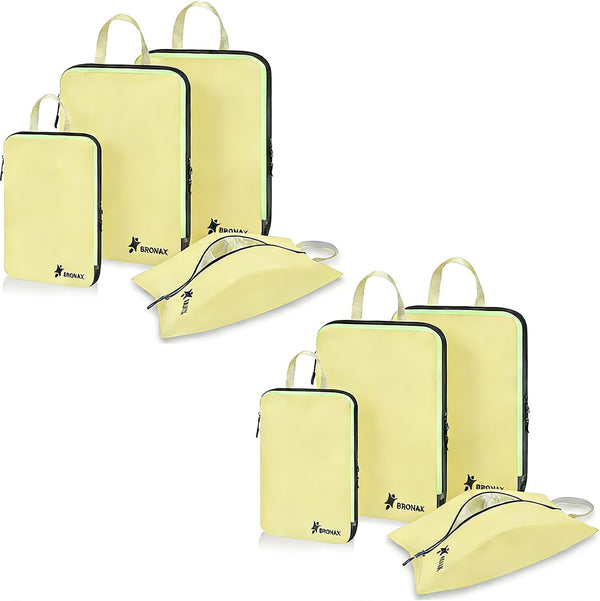 Compression Packing Cubes for Suitcase (yellow 8pcs)