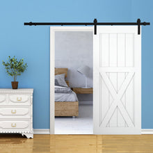 1.5M/5FT Sliding Barn Door Hardware Kit with T-Shape & Adjustable Roller Guides - Low Profile Barn Door Hardware Black Carbon Steel Hanger Flat Track System for Closet Kitchen 1 Door 30 inch Wide, 5FT