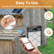 Automatic Chicken Coop Door Solar Powered, App Control Automatic Chicken Door with Timer & Light Sensor Mix 4-Modes, Solar Chicken Coop Door with Anti-Pinch Design