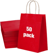 50 Pack Small Light Blue Paper Gift Bags with Handles for Birthdays Bulk Light Blue Gift Bags Small Light Blue Kraft Bags Light Blue Gift Bags with Handles, 15x8x21cm, 5.9