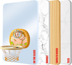 Toddler Basketball Hoop Indoor Mini Basketball Hoop for Toddlers Boys Bedroom 2 in 1 Portable Wall Basketball Hoop & Ring Games Adjustable Height Space-Saving Mini Basketball Hoop for Kids 1-3,Rabbit