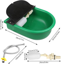 Automatic Livestock Waterer Durable Plastic Bowl Easy-Clean Drain Hole,Horse Trough Self Filling Dog Water Bowl with 2 Float Valve 59 inch Stainless Pipe for Dogs Horses Goats Pigs