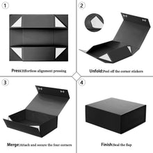 Elegance Unleashed: 2PCS Black Gift Box for Presents - Bridesmaid Proposal Box with Magnetic Closure, Making Every Gift Special (Black,33 * 25 * 12)