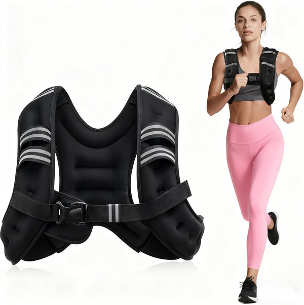 Weighted Vest for Men and Woman 3KG/5KG/8KG/10KG Weight Vest with Reflective Stripe for Workout, Strength Training, Running, Fitness, Muscle Building, Weight Loss, Weightlifting