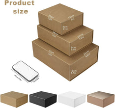 Gift Box with Lid, Collapsible Bridesmaid Proposal Box with Magnetic, Sturdy Storage Box for Birthdays, Weddings, Father's Day, Christmas (Kraft, 28 x 20 x 9cm, 11 x 8 x 3.5 inchs)