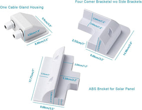 Solar Panel Mounting Brackets,ABS Drill-Free Corner Bracket Support Kit for Solar Panels of RV,Caravans,Vehicles, Camper Vans,Sheds,Garages,Deck of Boats(Corner Bracket,Side Bracket,Cable Entry Gland)