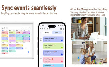 Digital Calendar 10.1inch Smart calendar & Full HD Chore Chart & Electronic Chart for Home, Smart WIFI Touchscreen Interactive Display for Family Schedules, Wall-Mounted (White, 10.1inch)