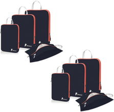 Compression Packing Cubes for Suitcase (black orange 8pcs)