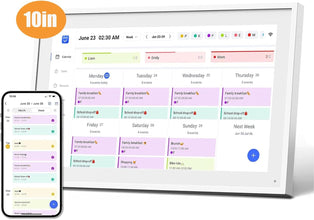 Digital Calendar 10.1inch Smart calendar & Full HD Chore Chart & Electronic Chart for Home, Smart WIFI Touchscreen Interactive Display for Family Schedules, Wall-Mounted (White, 10.1inch)