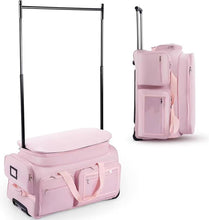 Dance Bag with Garment Rack Dance Competition Bag Rolling Dance Bag- Quick Privacy Changing Station, Easy Assembly, Ultra-Light Collection, Wear-Resistant for Dancers Livestreamer Athletes ﻿ (Pink)
