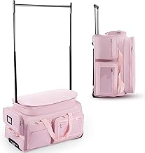 Dance Bag with Garment Rack Dance Competition Bag Rolling Dance Bag- Quick Privacy Changing Station, Easy Assembly, Ultra-Light Collection, Wear-Resistant for Dancers Livestreamer Athletes ﻿ (Pink)
