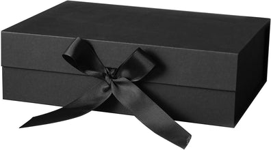 Gift Box with Lid, Collapsible Bridesmaid Magnetic Closure Proposal Box with Satin Ribbons, Sturdy Storage Box for Birthdays, Weddings, Christmas(White, 26.1 x 22.8 x 10cm, 10.3 x 9 x 3.9 inchs)