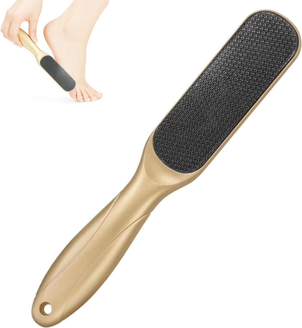 Foot File Foot Callus Remover, Double Sided Pedicure Tools for Feet Dead Skin, Dual Use of Dry and Wet, Professional Hygienic Foot Scrubber to Achieve Smooth, Silky Feet - Accessories suitable for foot soaking massager buckets (golden)