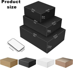 Gift Box with Lid, Collapsible Bridesmaid Proposal Box with Magnetic, Sturdy Storage Box for Birthdays, Weddings, Father's Day, Christmas (Black, 20 x 18 x 8cm,8 x 7.1 x 3.2 inchs)