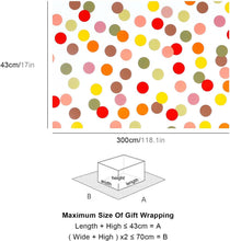 Rainbow-Themed Gift Wrap Set - 3 Mini Rolls, Rainbow Stripes - Rainbow Polka Dot Wrapping Paper Roll Birthdays, Baby Showers, Weddings & All Celebrations, 43x300cm/17