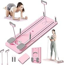 Pilates Board, Pilates Reformer, 5 in 1 Multi-Functional Fitness Board, Suitable for Core Training, Fat Burning, Pilates, with Automatic Rebound Design, Simple Operation, Easy Storage