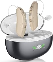 Hearing Aids for Seniors Rechargeable with Noise Canceling, Hearing Amplifier for Adults, Sound Amplifier for Hearing Loss - in Ear - with Volume Control (black)