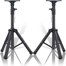 Height Adjustable Universal Dual Speaker Stand Set Studio Monitor Stands Speaker Tripod Design 35mm Compatible Secure Locking Sturdy Metal Construction Tension Locking for Stability(2Pcs,82-120CM)
