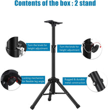 Height Adjustable Universal Dual Speaker Stand Set Studio Monitor Stands Speaker Tripod Design 35mm Compatible Secure Locking Sturdy Metal Construction Tension Locking for Stability(2Pcs,82-120CM)