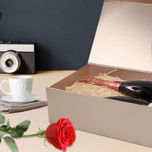 Gift Box with Lid, Collapsible Bridesmaid Proposal Box with Magnetic, Sturdy Storage Box for Birthdays, Weddings, Father's Day, Christmas (Rose Gold, 20 x 18 x 8cm,8 x 7.1 x 3.2 inchs)