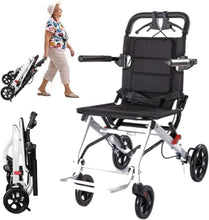 Folding Transport Lightweight Wheelchairs with Handbrake Ultralight Folding Travel Wheelchair Portable Compact Foldable Wheelchair for Adults, 8