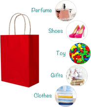 50 Pack Medium Red Paper Gift Bags with Handles, Good for Valentine's Day Events Bulk Red Gift Bags Red Paper Shopping Bags, Red Kraft Paper Bags with Handles, 21x11x27cm, 8.3