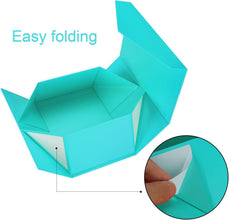 Gift Box with Lid, Collapsible Bridesmaid Proposal Box with Magnetic, Sturdy Storage Box for Birthdays, Weddings, Father's Day, Christmas(turquoise,31 x 20 x 10,12 x 7.9 x 3.9 inches)