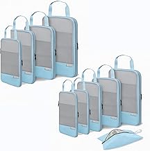 Compression Packing Cubes for Suitcase (blue grid 10 pcs)