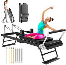 Pilates Reformer Foldable Reformer Pilates Machine & Equipment for Home Use and Gym Workout Suitable for Advanced and Beginners Users, Up to 400 lbs Weight Capacity