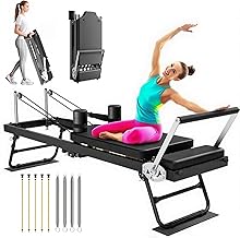 Pilates Reformer Foldable Reformer Pilates Machine & Equipment for Home Use and Gym Workout Suitable for Advanced and Beginners Users, Up to 400 lbs Weight Capacity