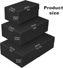 Gift Box with Lid, Collapsible Bridesmaid Proposal Box with Magnetic, Sturdy Storage Box for Birthdays, Weddings, Father's Day, Christmas(Black,35 x 23 x 10,13.7 x 9 x 3.9 inches)