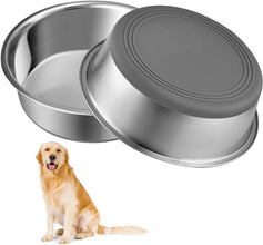 Heavy-Duty Hammered Metal Dog Bowls - BPA-Free, Non-Slip Rubber Base, Dishwasher Safe Stainless Steel Dog Food Bowl Set for Small to Medium Dogs Bowls Set Medium Sized Dog (0.9 Litre Each, Set of 2)