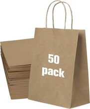 50 Pack Small Light Blue Paper Gift Bags with Handles for Birthdays Bulk Light Blue Gift Bags Small Light Blue Kraft Bags Light Blue Gift Bags with Handles, 15x8x21cm, 5.9